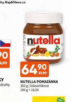 Terno Nutella pomazánka nabídka