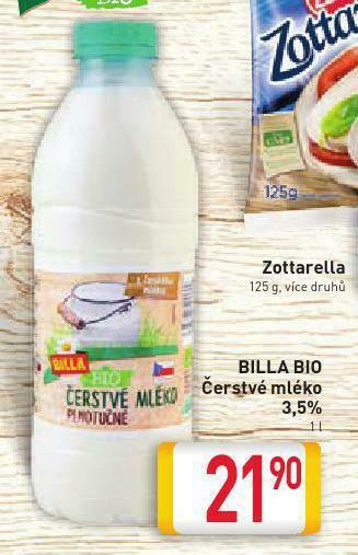 Billa Čerstvé mléko nabídka
