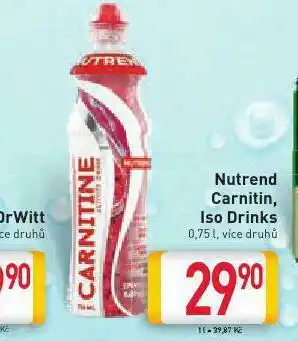 Billa Nutrend, carnitin, iso drinks nabídka