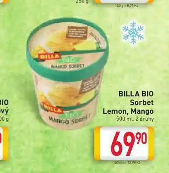 Billa Sorbet lemon, mango nabídka