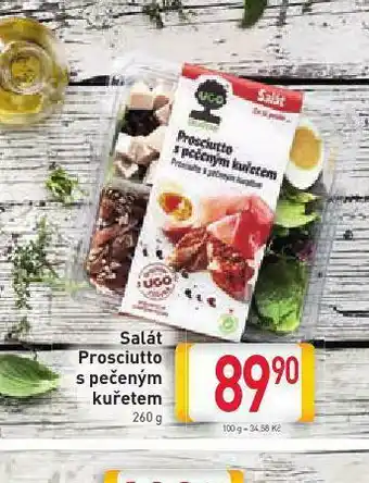 Salát prosciutto s pečeným kuřetem