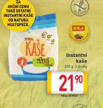 Billa Instantní kaše nabídka