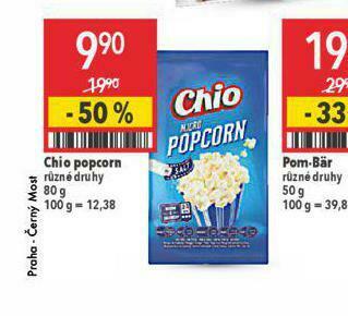 Globus Chio popcorn nabídka