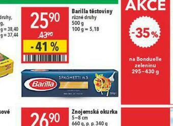 Globus Barilla těstoviny nabídka