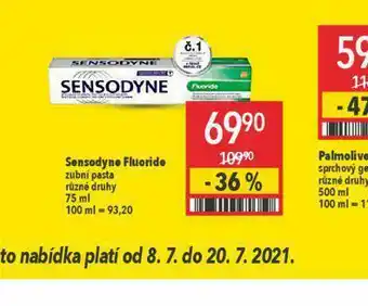 Globus Sensodyne fluoride zubní pasta nabídka