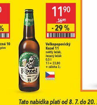 Globus Pivo velkopopovický kozel 11 nabídka