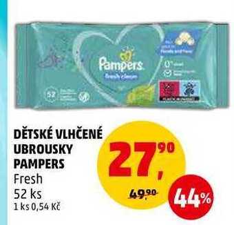 Penny Market Dětské vlhčené ubrousky pampers fresh, 52 ks nabídka