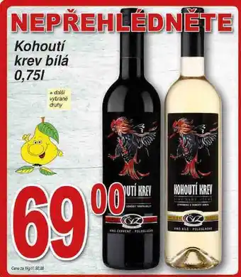 Hruška Kohoutí krev bílá víno 0,75l nabídka