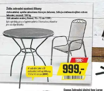 Globus Stůl zahradní ocelový nabídka