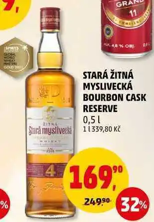 Penny Market Stará žitná myslivecká bourbon cask reserve, 0,5 l nabídka