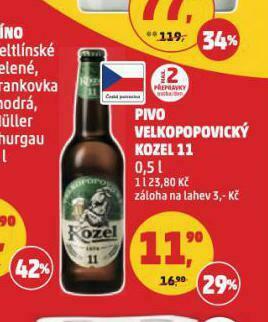 Penny Market Pivo velkopopovický kozel nabídka