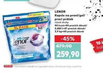 Kaufland Lenor kapsle na praní / gel / prací prášek nabídka