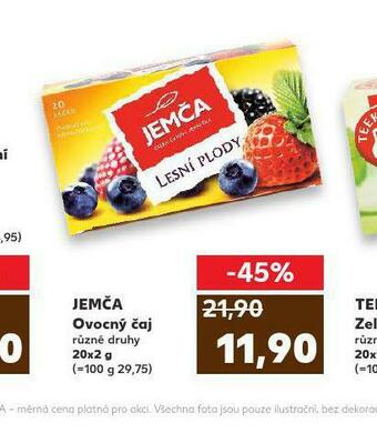 Kaufland Jemča ovocný čaj nabídka
