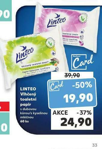 Kaufland Linteo vlhčený toaletní papír nabídka