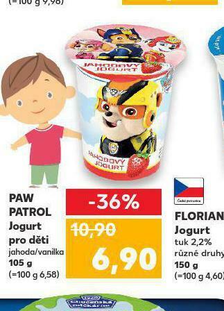 Kaufland Paw patrol jogurt pro děti nabídka