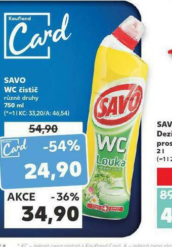Kaufland Savo wc čistič nabídka