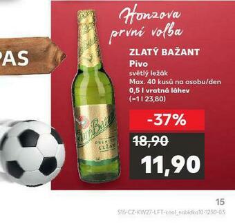 Kaufland Pivo zlatý bažant nabídka
