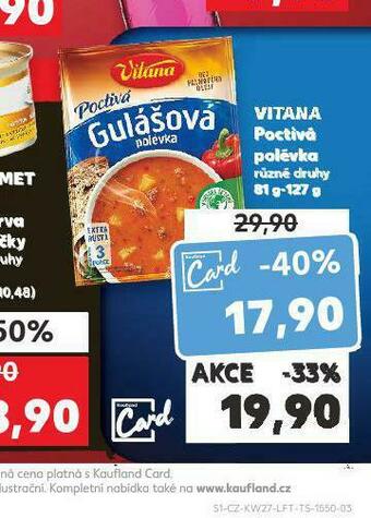 Kaufland Vitana poctivá polévka nabídka