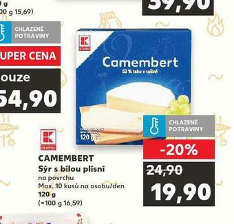 Kaufland Camembert sýr s bílou plísní nabídka