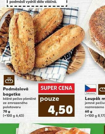 Kaufland Podmáslová bageta nabídka