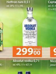 Terno Absolut vodka nabídka