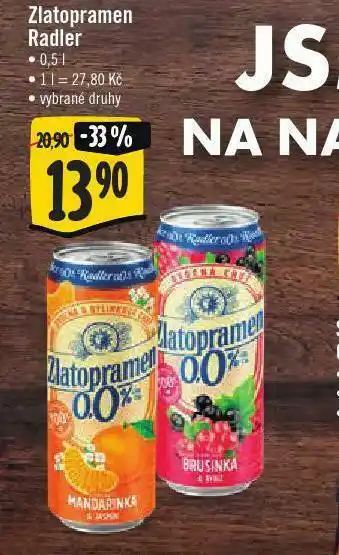 Jip Zlatopramen 0,0% radler nabídka