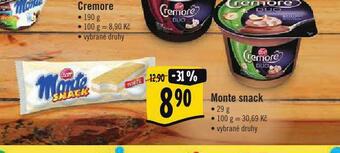 Albert Monte snack nabídka