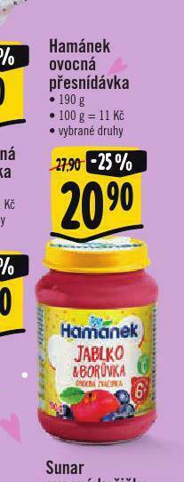 Albert Hamánek ovocná přesnídávka nabídka