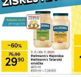 Tesco Hellman´s tatarská omáčka, majonéza nabídka