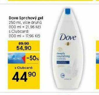 Tesco Dove sprchový gel nabídka
