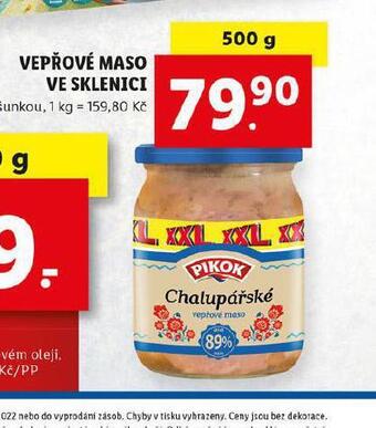 Lidl Vepřové maso ve sklenici nabídka