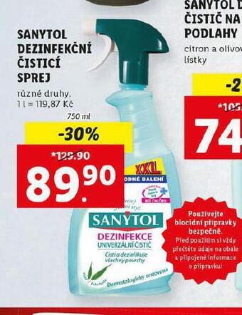 Lidl Sanytol dezinfekční čistící sprej nabídka