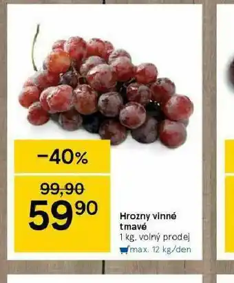 Tesco Hrozny vinné tmavé nabídka