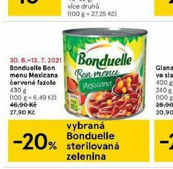 Tesco Bonduelle bon menu mexicana červené fazole nabídka