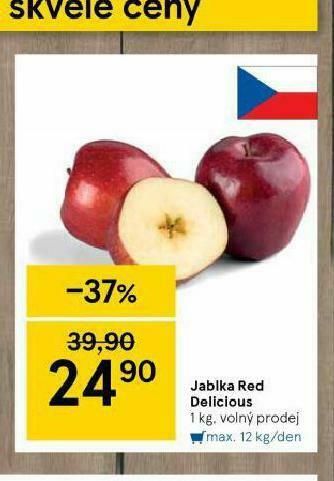 Tesco Jablka red delicious nabídka
