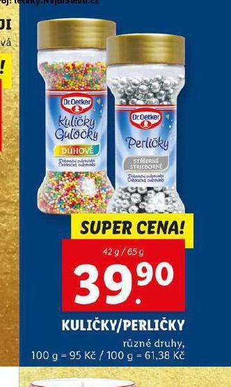 Lidl Dr. oetker kuličky / perličky nabídka