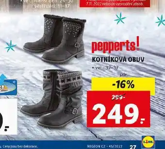 Lidl Dětská kotníková obuv nabídka