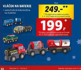 Lidl Vláček na baterie nabídka