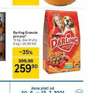 Tesco Darling granule pro psy nabídka