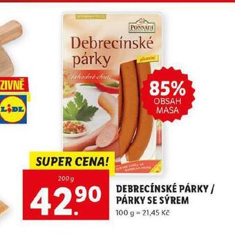 Lidl Debrecínské párky nabídka