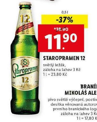 Lidl Pivo staropramen 12 nabídka