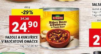Lidl Fazole a kukuřice v rajčatové omáčce nabídka