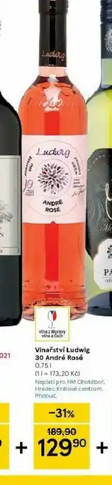 Tesco Vinařství ludwig 30 andré rosé nabídka