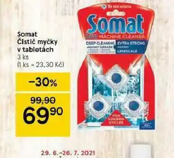 Tesco Somat čisitič myčky v tabletách nabídka