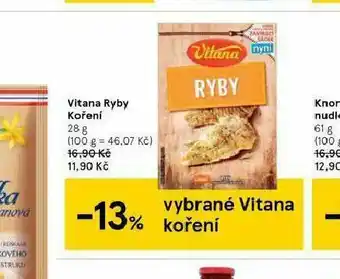 Tesco Vitana ryby koření nabídka