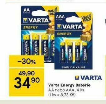 Tesco Varta energy baterie nabídka