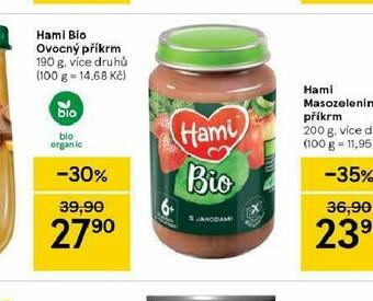Tesco Hami bio ovocný příkrm nabídka