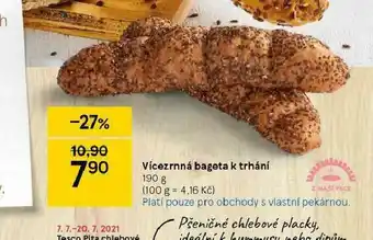 Tesco Vícezrnná bageta k trhání nabídka