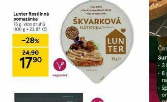 Tesco Lunter rostlinná pomazánka nabídka
