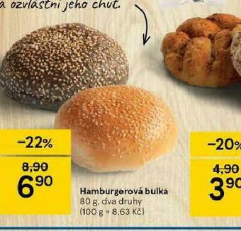 Tesco Hamburgerová bulka nabídka